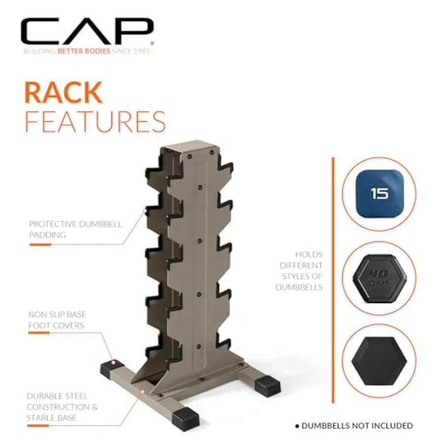 Rubber Coated Hex Dumbbell Set with Vertical Rack 100-300 lbs Free Weights Dumbbells Set for Home Gym Multiple Options