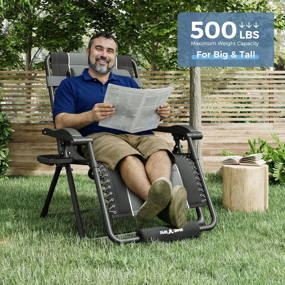 Zero-gravity Extra-large Outdoor Anti-gravity Chair, Folding and Adjustable Chair with Cup, Customizable