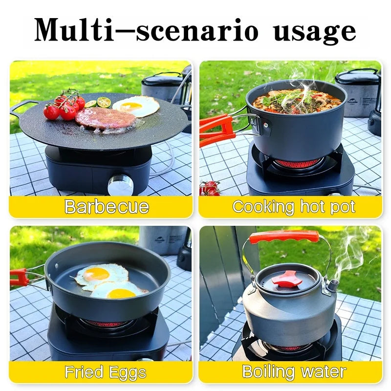 Outdoor portable gas stove, infrared energy-saving intense flame, wind-proof, detachable cartridge type stove, camping hot pot