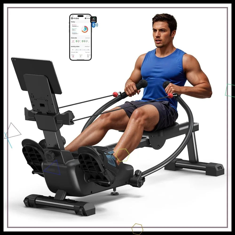Magnetic Rowing Machine with 16-Level Resistance, Bluetooth App & 1000+ Workouts - Ultra-Quiet Home Fitness Equipment