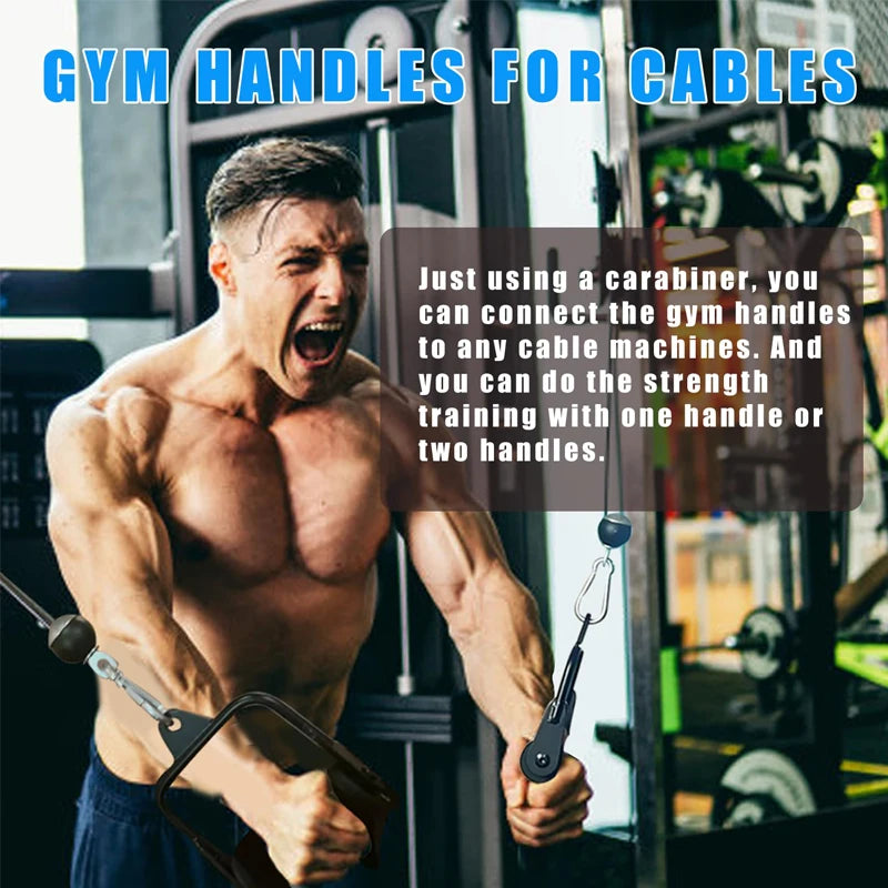 Ergonomic Tricep Rope Pulldown Attachments for Cable Machine - Lat Pull down Bar Tricep Workout Accessories