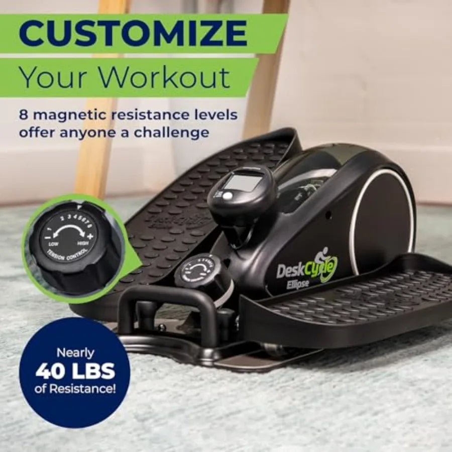 Compact Under Desk Elliptical Machine for Continuous Leg Exercise While Sitting Ideal Indoor Fitness Solution for Office Worker