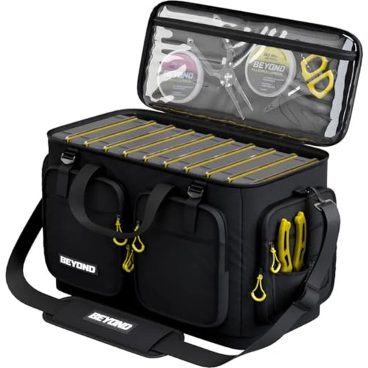 Beyond Fishing Hauler Tackle Bags Water Resistant Hard Molded Bottom Fresh Water Salt Water Fishing Tackle Storage Holds Tackle