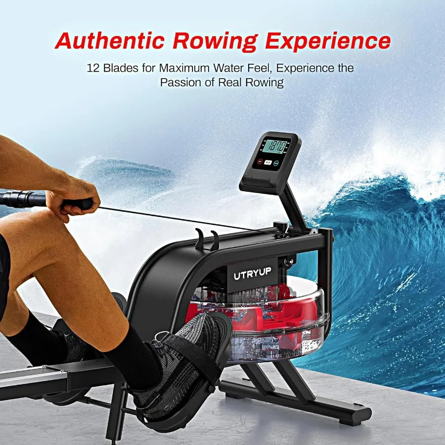 Magnetic Rowing Machines for Home R05 Water Rowing (R10) 16 Levels of Quiet Resistance Foldable Compact Rowing Machine 350 LB W