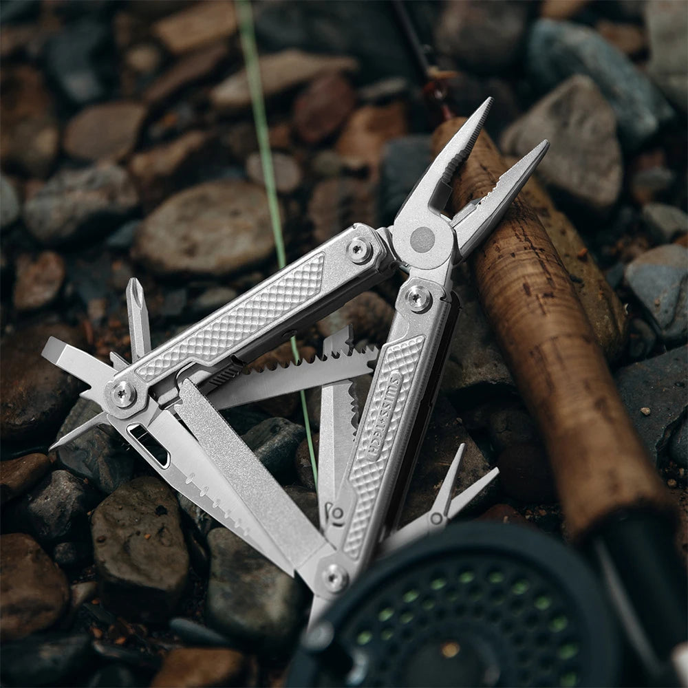 SWISS TECH 18 in 1 Portable Folding Pliers Pocket EDC Multitool Knife Hand Tools Outdoor Survival Hiking Camping Supplies Cutter