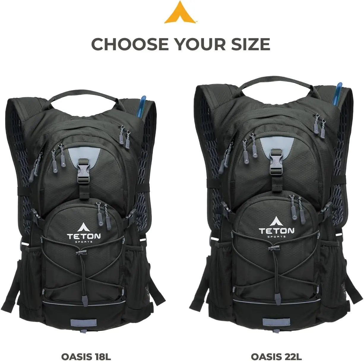 Lightweight Hydration Backpack with 2L Bladder for Hiking, Running, Cycling – 18L/22L Sizes, Rain Cover Included
