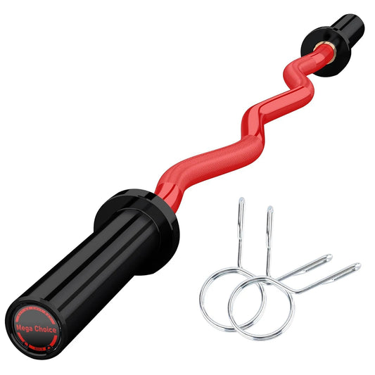 Barbell Bar for Weightlifting Powerlifting - 4FT Short (500LB) 47" EZ Curl Bar - Fits 2" Plates - Home Gym Strength Training