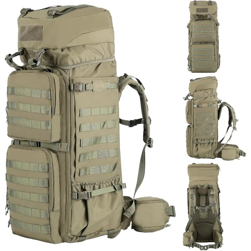LQARMY 75L Men Military Tactical Mountaineering Backpacks Army Climbing Survival Backpack for Camping Hiking Trekking Travel