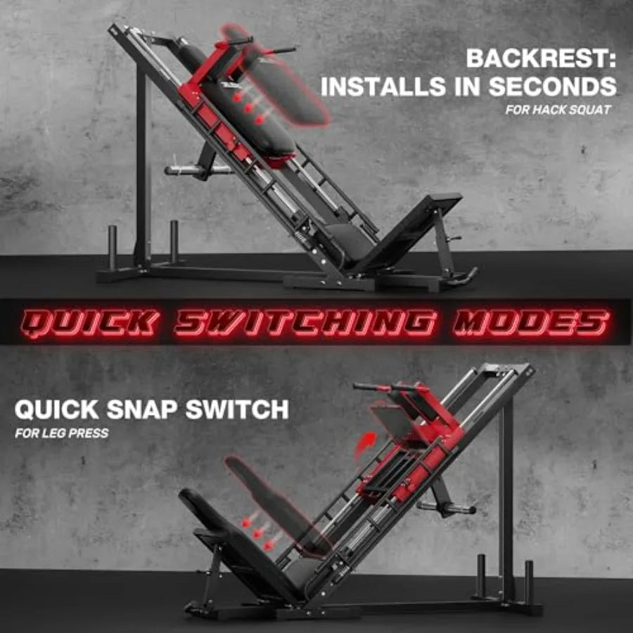 Leg Press Hack Squat Machine for Home Gym with Linear Bearing L11 Professional Adjustable Leg Exercise Machine Lower Body Worko