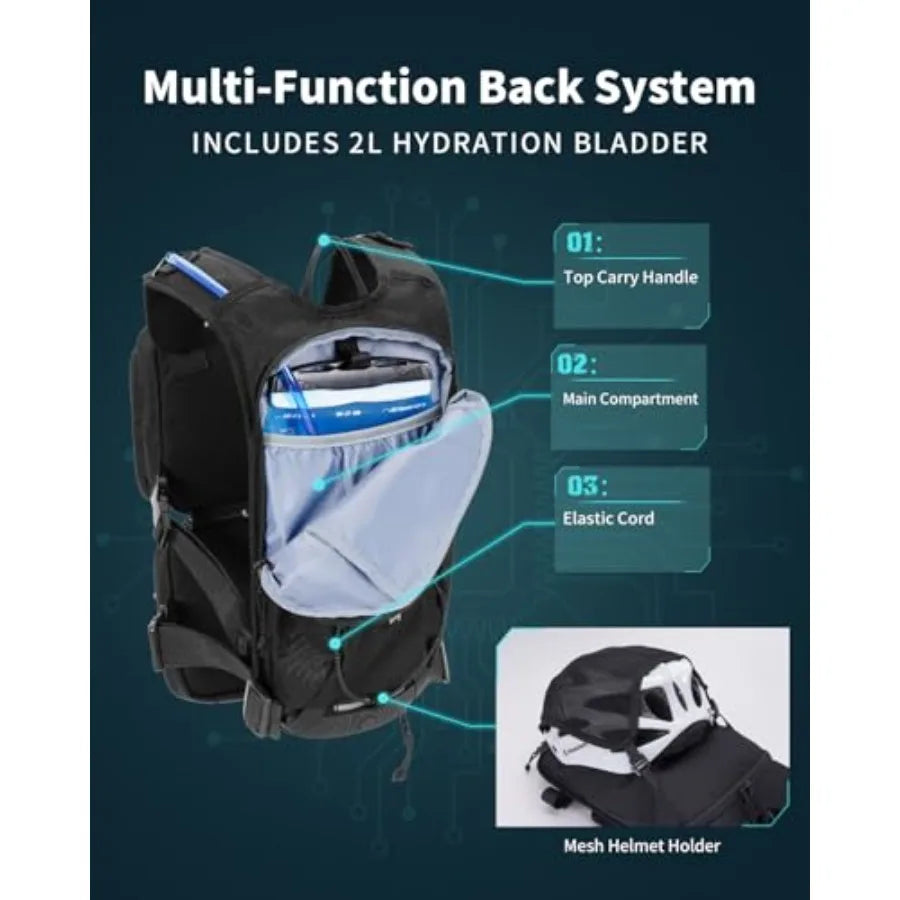 3-in-1 Running Vest with 2L Water Bladder Lightweight Tactical Hydration Backpack with Detachable Waist Pack Reflective Chest P