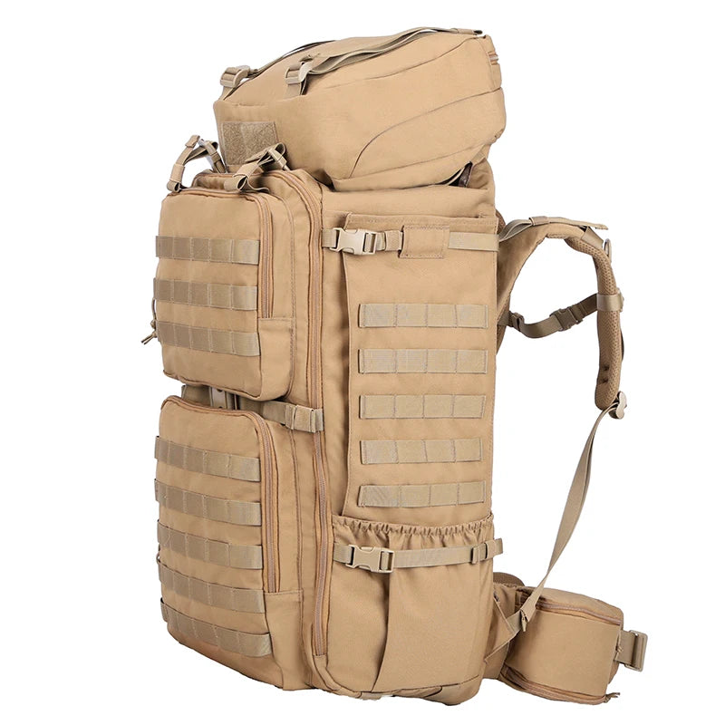 75L Mens Travel Backpack Military Tactical Mountaineering Backpacks Army Climbing Survival Backpack for Camping Hiking Trekking