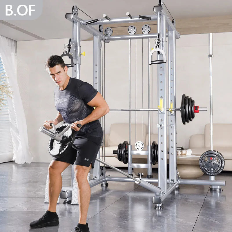 Smith Machine Integrated Training Machine Multifunctional Squat Stand Physical Exercise Sports Fitness Equipment Men