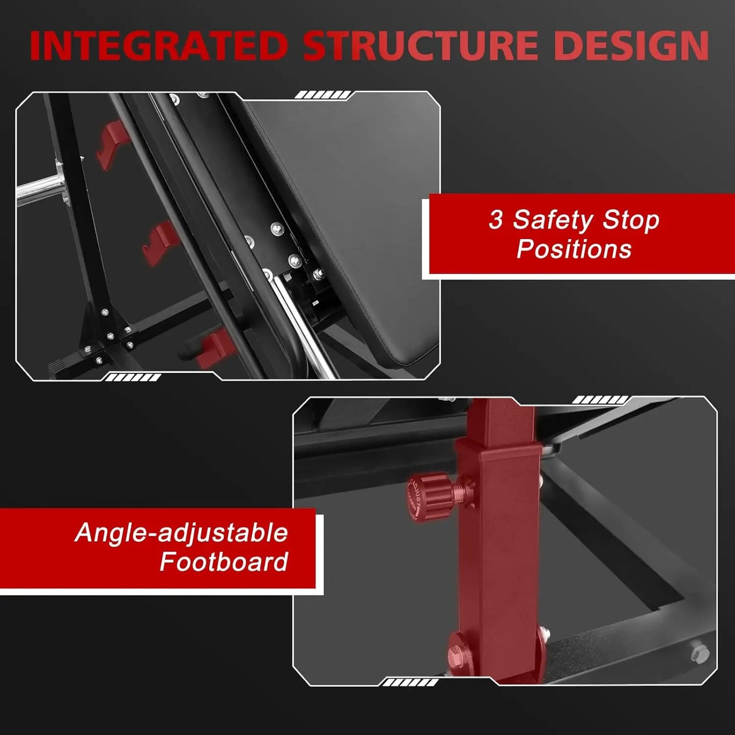 Leg Press Hack Squat Machine, Professional Adjustable Leg Press Machine for Home Gym with Linear Bearing, Specialty, Customized