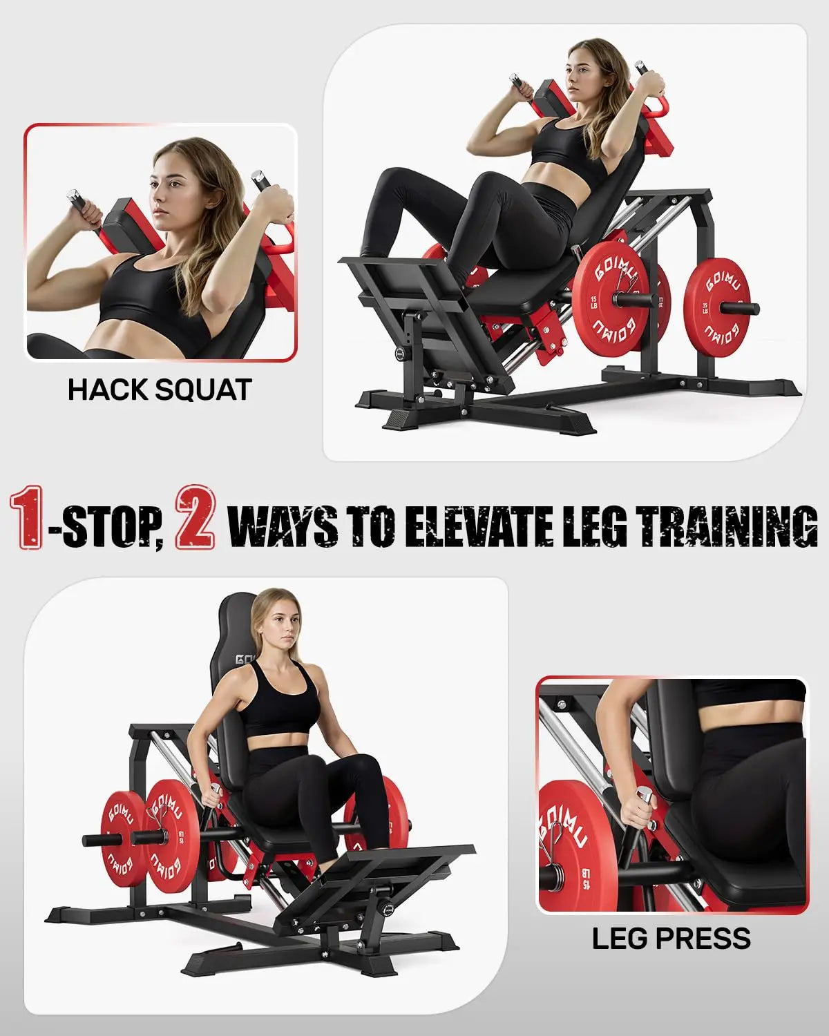 L5 Leg Press Hack Squat Machine, 30-Degree Leg Press Machine for Home Gym, Compact Hack Squat Machine with, Customized