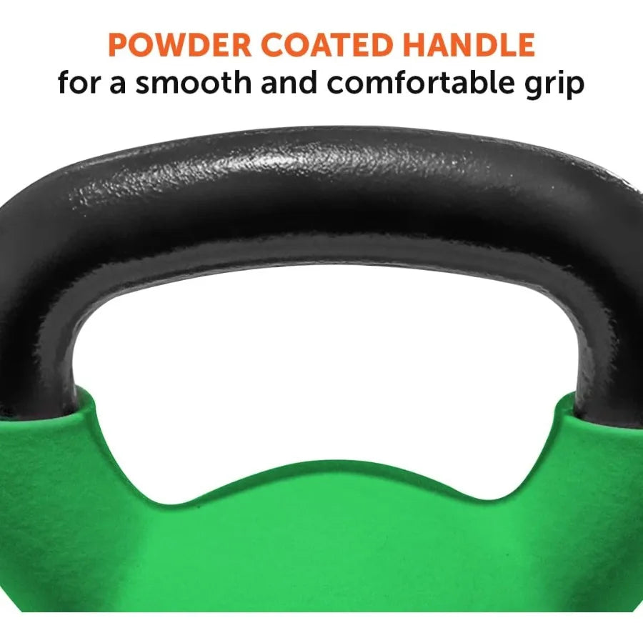 GYMENIST Kettlebell Fitness Iron Weights with Neoprene Coating Around The Bottom Half of The Metal Kettle Bell for Home Gym Str