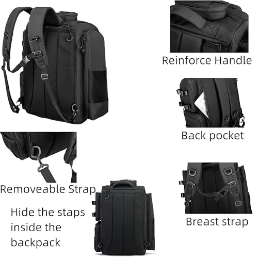Fishing BackpackTackle Bag with Tackle Boxes. Large Fishing Bag Strong Materials