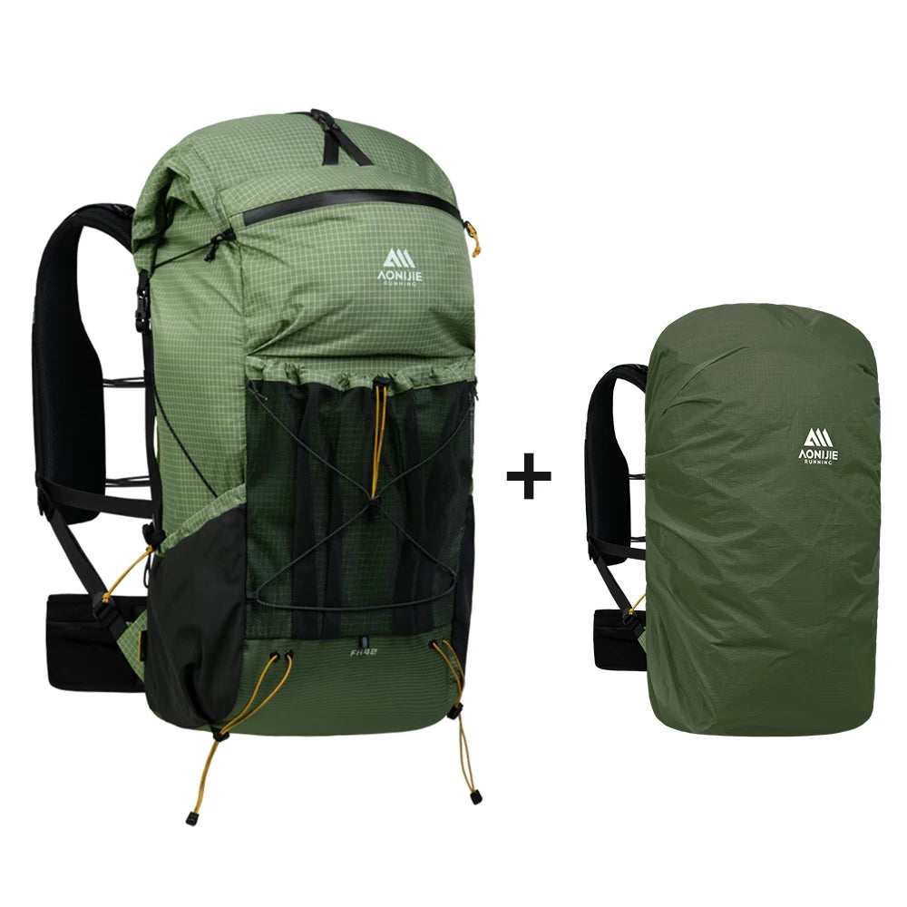 AONIJIE 42L Large Capacity Hiking Backpack Camping Backpack with Rain Cover Lightweight Travel Bag Backpacking Backpack FH2542
