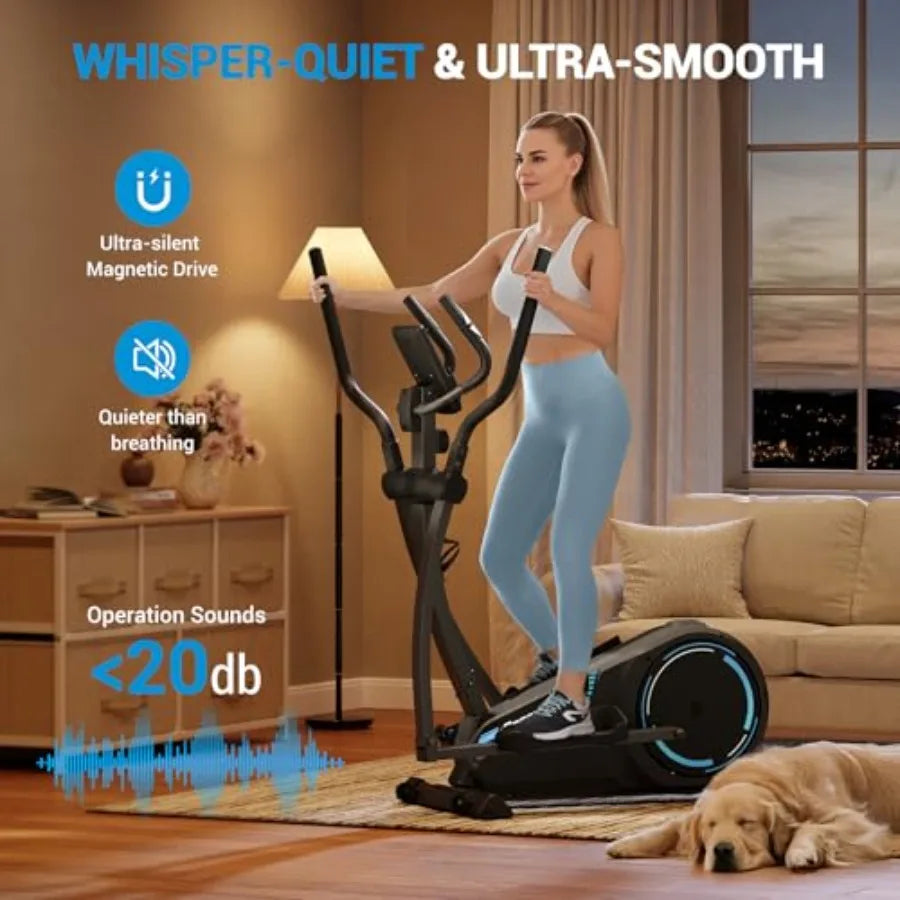 THERUN Elliptical Exercise Machine Hyper-Quiet Magnetic Elliptical Machine for Home 15.3IN Stride Elliptical Training Machines