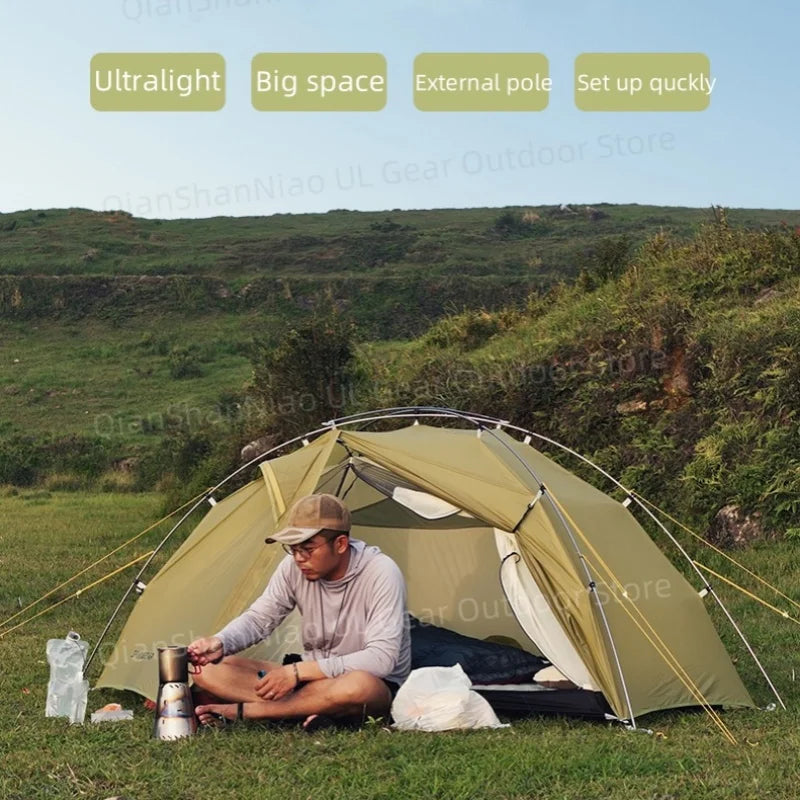 3F UL GEAR Taiji 1 Tent Outdoor Camping 1 Person Tent Ultralight 15D Nylon Tent Waterproof Hiking Mountaineering