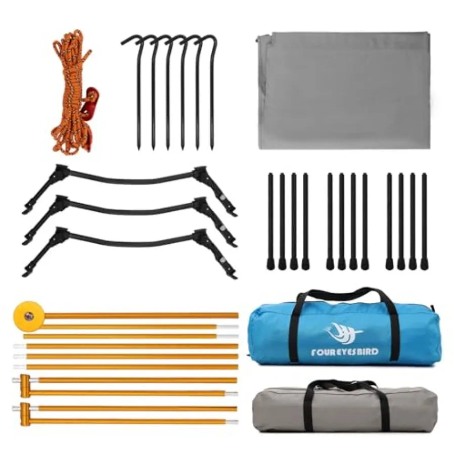 4-in-1 Camping Cot Tent Foldable Elevated Tent Set for 1 Person to Use Elevated Camping Bed Tent for Outdoor Hiking Camping