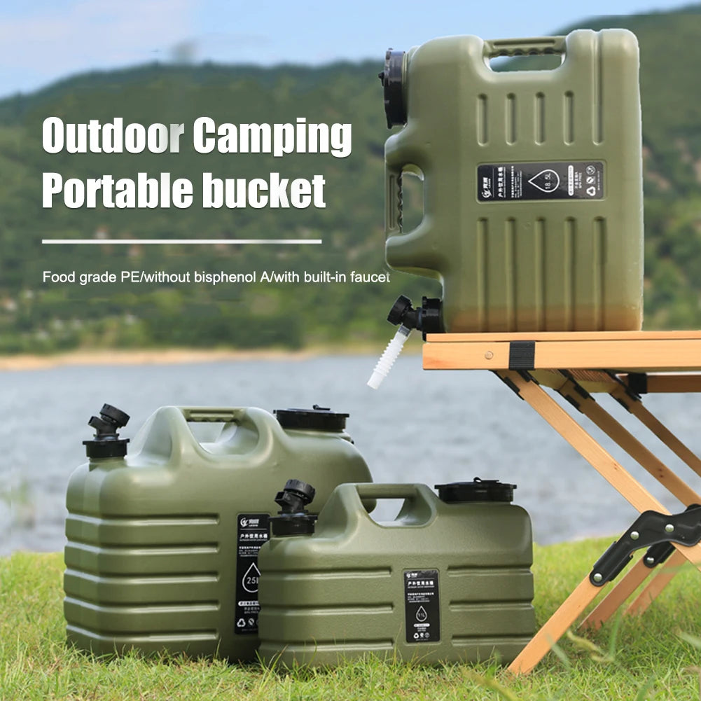 11L Camping Bucket Water Storage Large Capacity Portable Camp Water Bag with Detachable Faucet for Camping Fishing Picnic Hiking