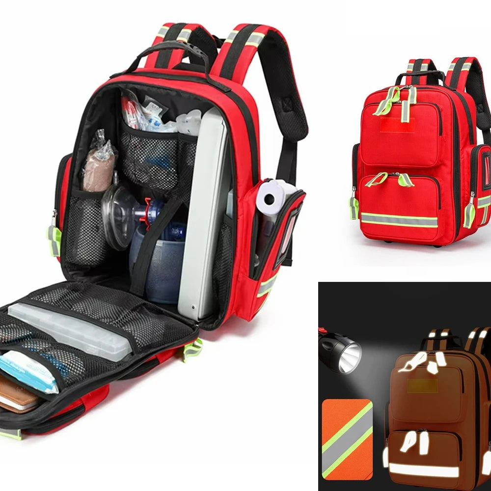 Outdoor backpacks medical bags emergency backpacks rescue camping survival bags  classified family first aid kits or waist bags