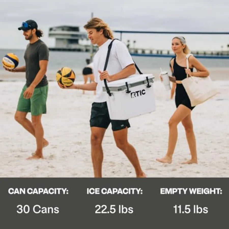 Ultra-Light 22 Quart Hard Cooler Insulated Portable Ice Chest Box for Drink Beverage Beach Camping Picnic Fishing Boat Barbecue