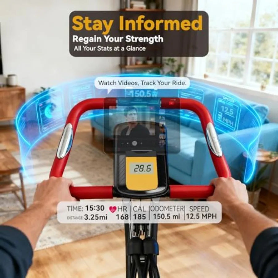 Foldable Exercise Bike for Home Upright and Recumbent Stationary Bike with Ergonomic Mesh Backrest Indoor Full Body Quiet Worko