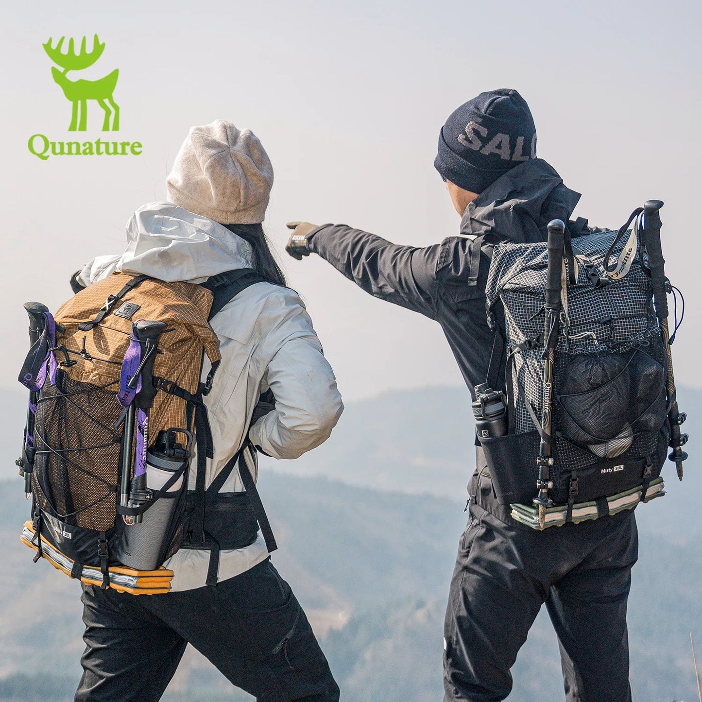 Qunature Lightweight Backpack 35L Waterproof Hiking Backpack Men Women Outdoor Breathable Camping Cycling  Travel Hydration Pack
