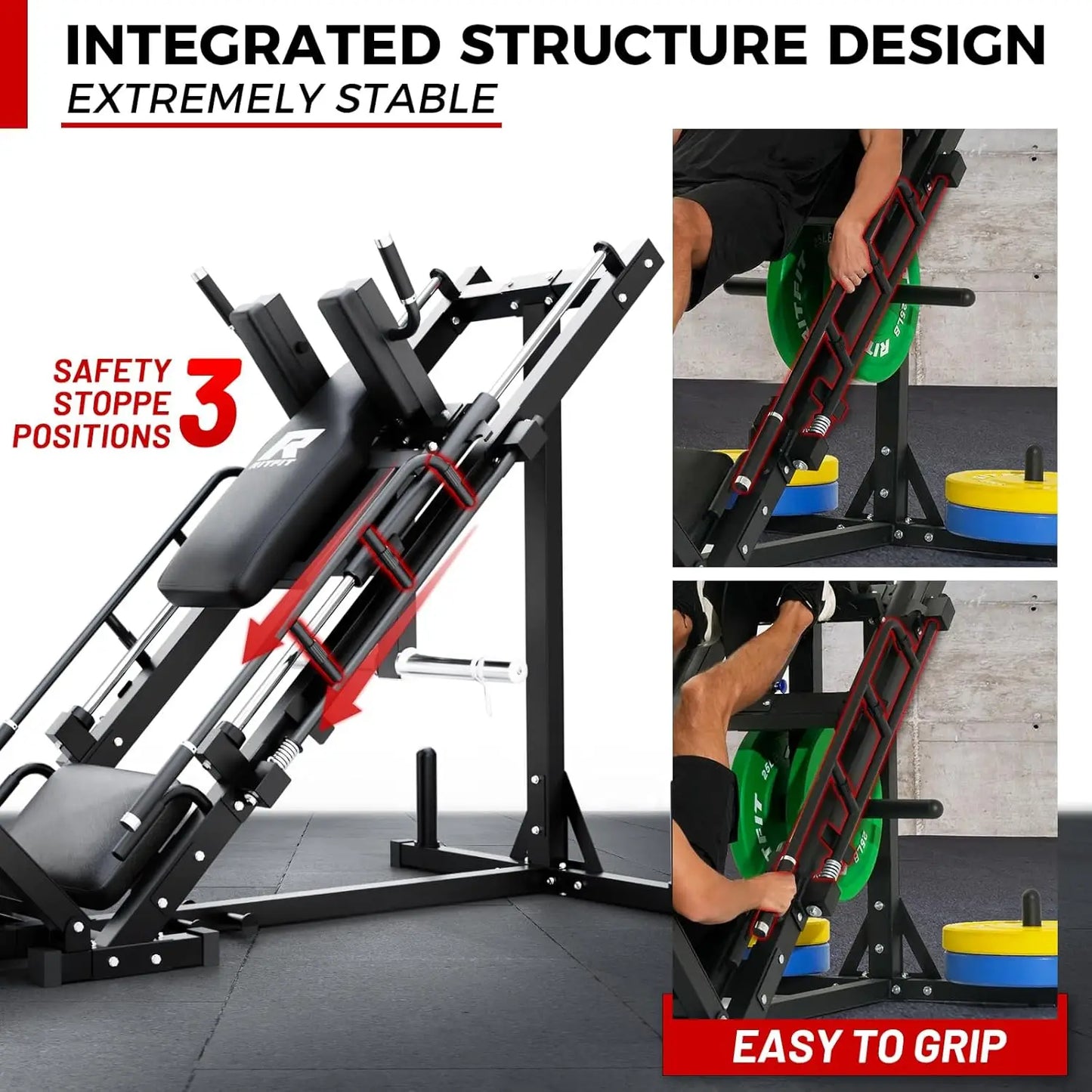 Leg Press Hack Squat Machine, Professional Adjustable Leg Press Machine for Home Gym with Linear Bearing, Specialty, Customized