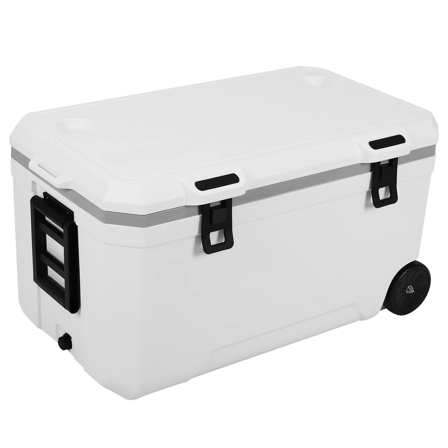 120L Portable Rolling Cooler with Wheels Hard Plastic Rotomolded Cooler Leak-Resistant Large Capacity for Beach/Drink/Beverage