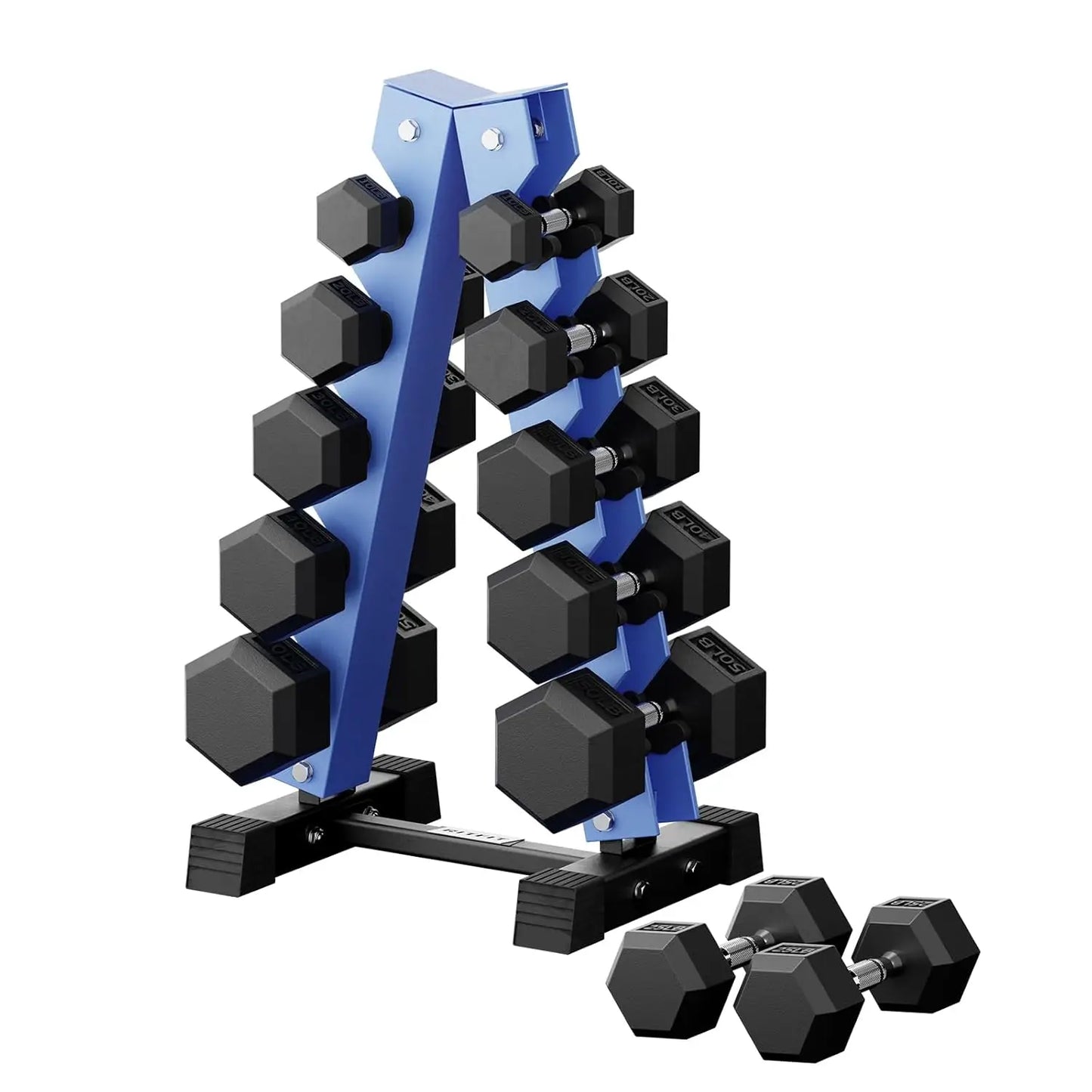 250LB/300LB/350LB/550LB/650LB Rubber Hex Dumbbell Sets with Weights Rack, Multiple Color Choices Available, Great, Customized