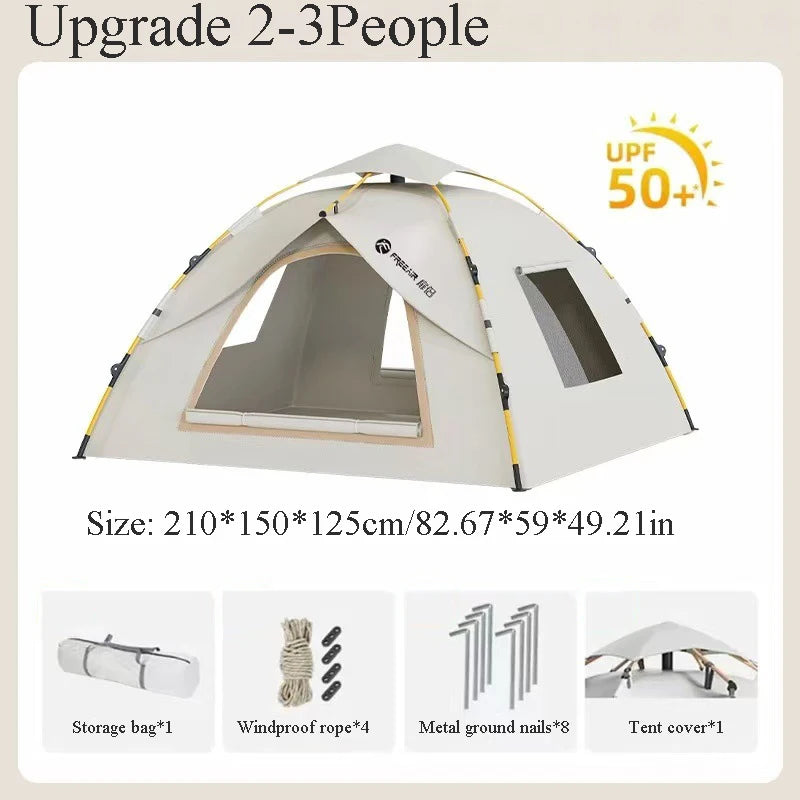 Portable Outdoor Automatic Tent Rainproof And Sun-Proof Ventilated And Breathable Adult And Childrens Tent With Doors Windows