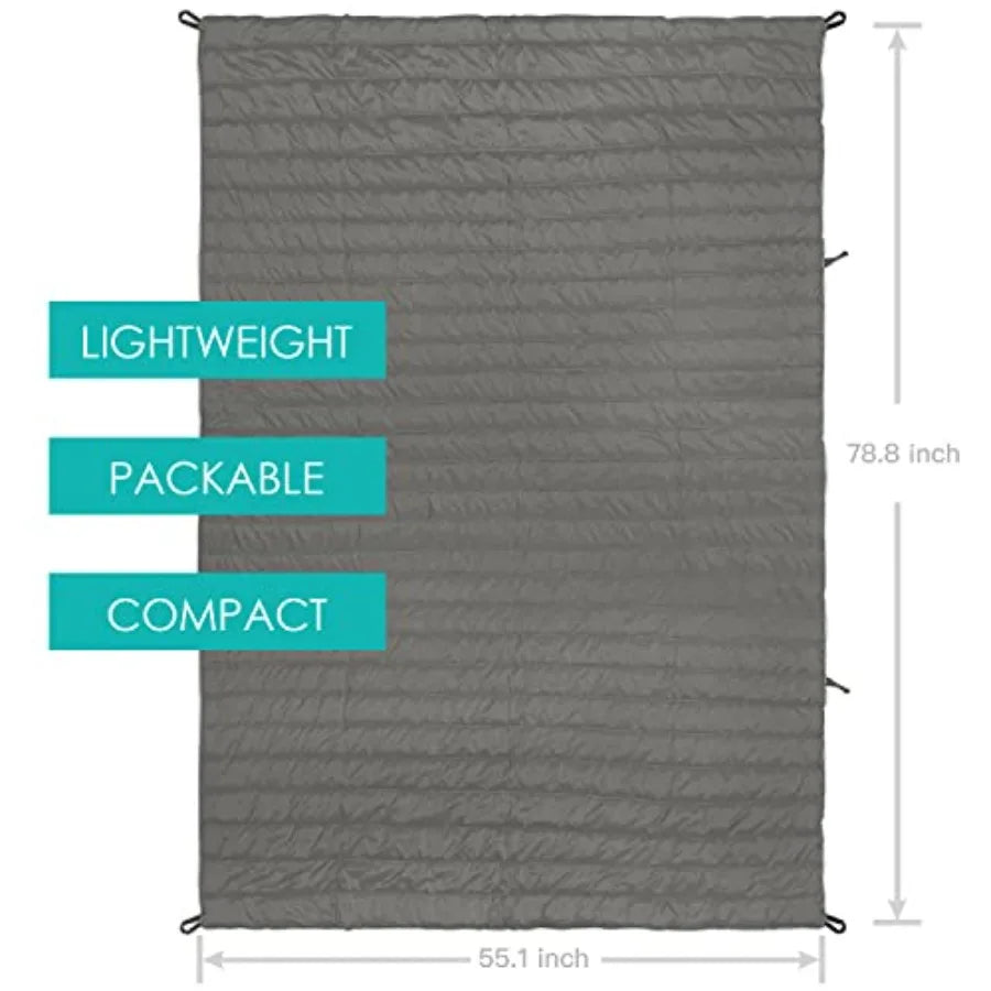 Puffy Packable Camping Blanket - Lightweight and Compact Insulated Quilt for Outdoor - Camping Gear