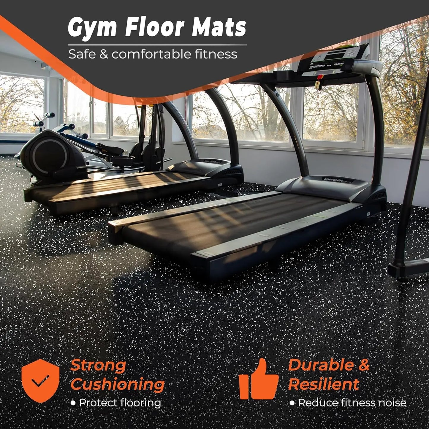 12-Piece 0.4'' Thick Interlocking Gym Mats, High-Density EVA Foam with Rubber Top, 48 Sq Ft Flooring for Home Workout