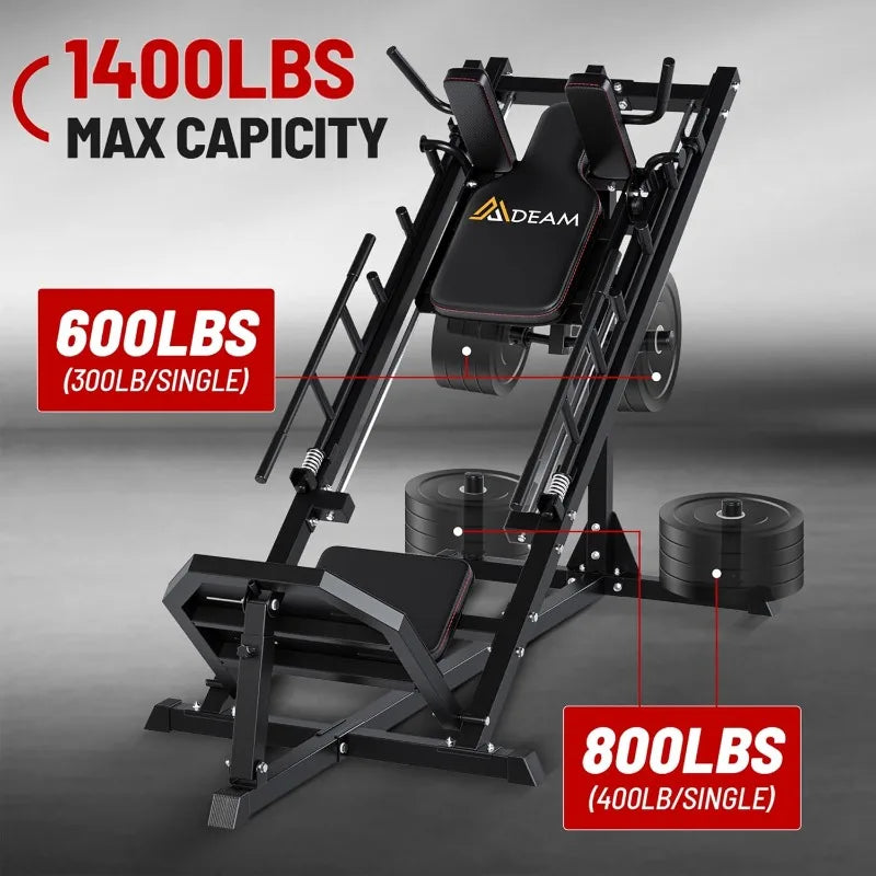 Leg Press Hack Squat Machine,Leg Press Machine with Linear Bearing 45-Degree Hack Squat Machine for Gym Home Lower Body St