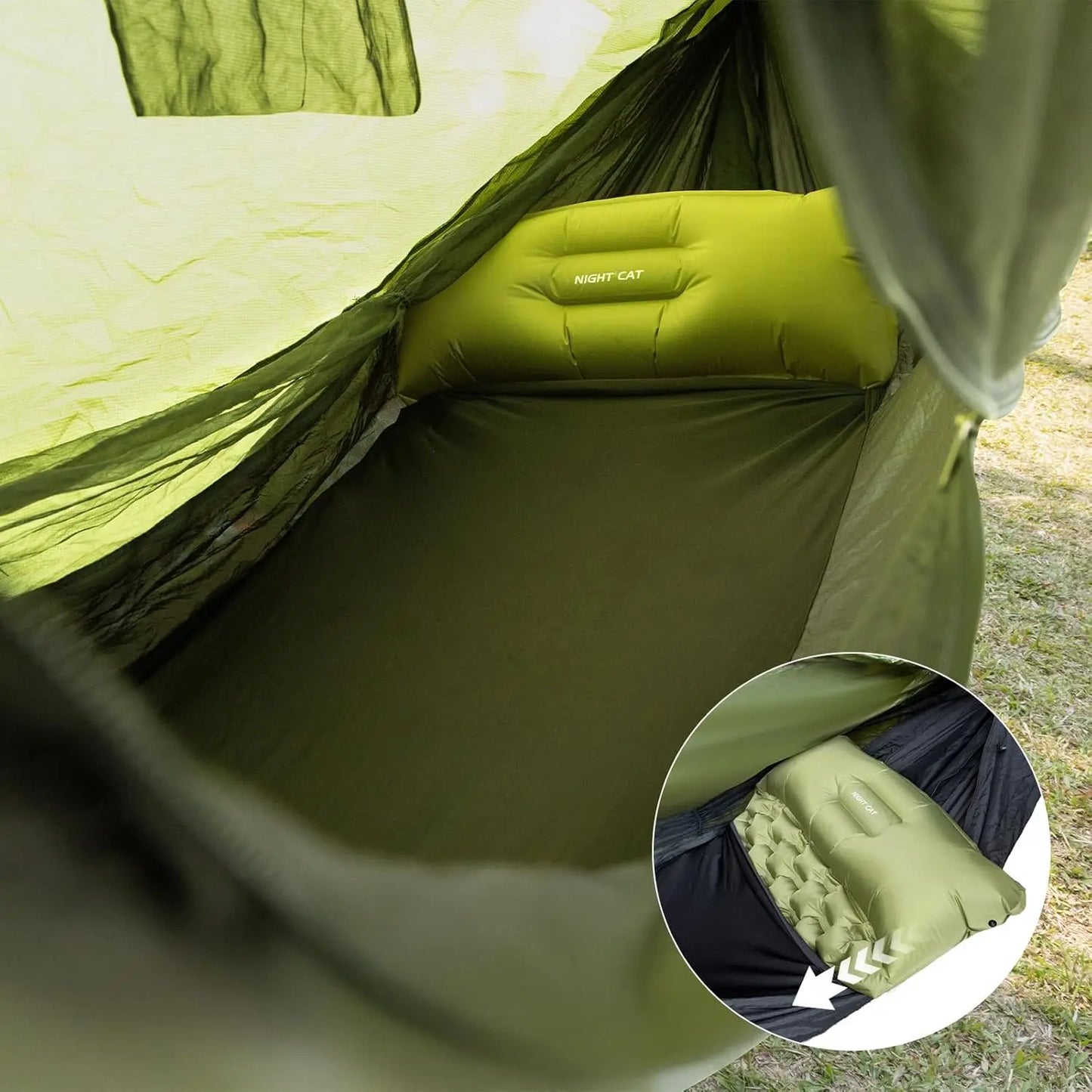 Portable 4-in-1 Camping Hammock Tent with Rain Tarp and Mosquito Net for Outdoor Hiking Adventures