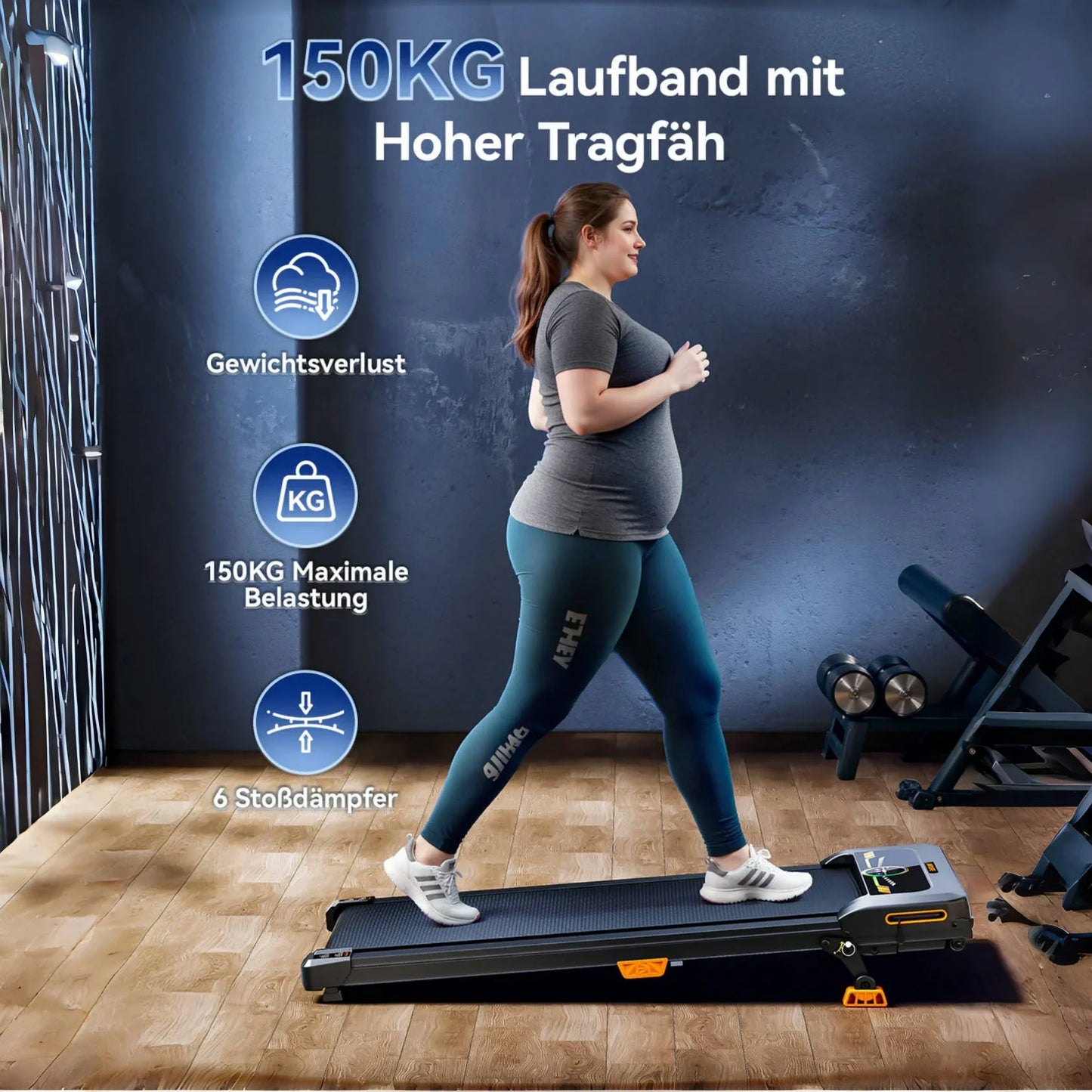 walk week Portable Incline Walking Pad - 330lb Capacity, 2.5HP Under Desk Treadmill with LED Display & Remote Control