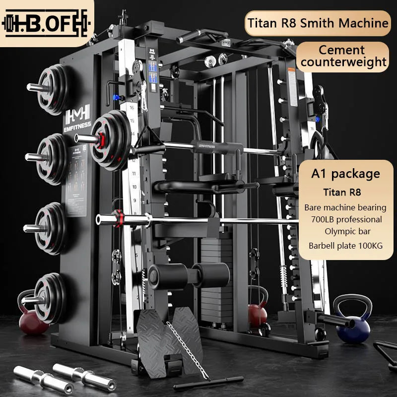 Commercial Gantry Smith Machine Comprehensive Training Equipment Household Multifunctional Squat Frame Combination