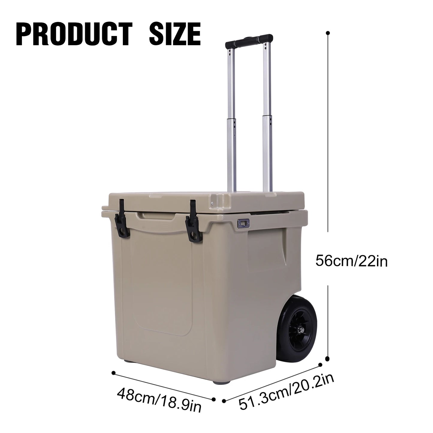 5L Insulated Wheeled Cooler with Retractable Handle Hard Cooler Outdoor Portable Cooler Box for The Beach Camping Picnics & More