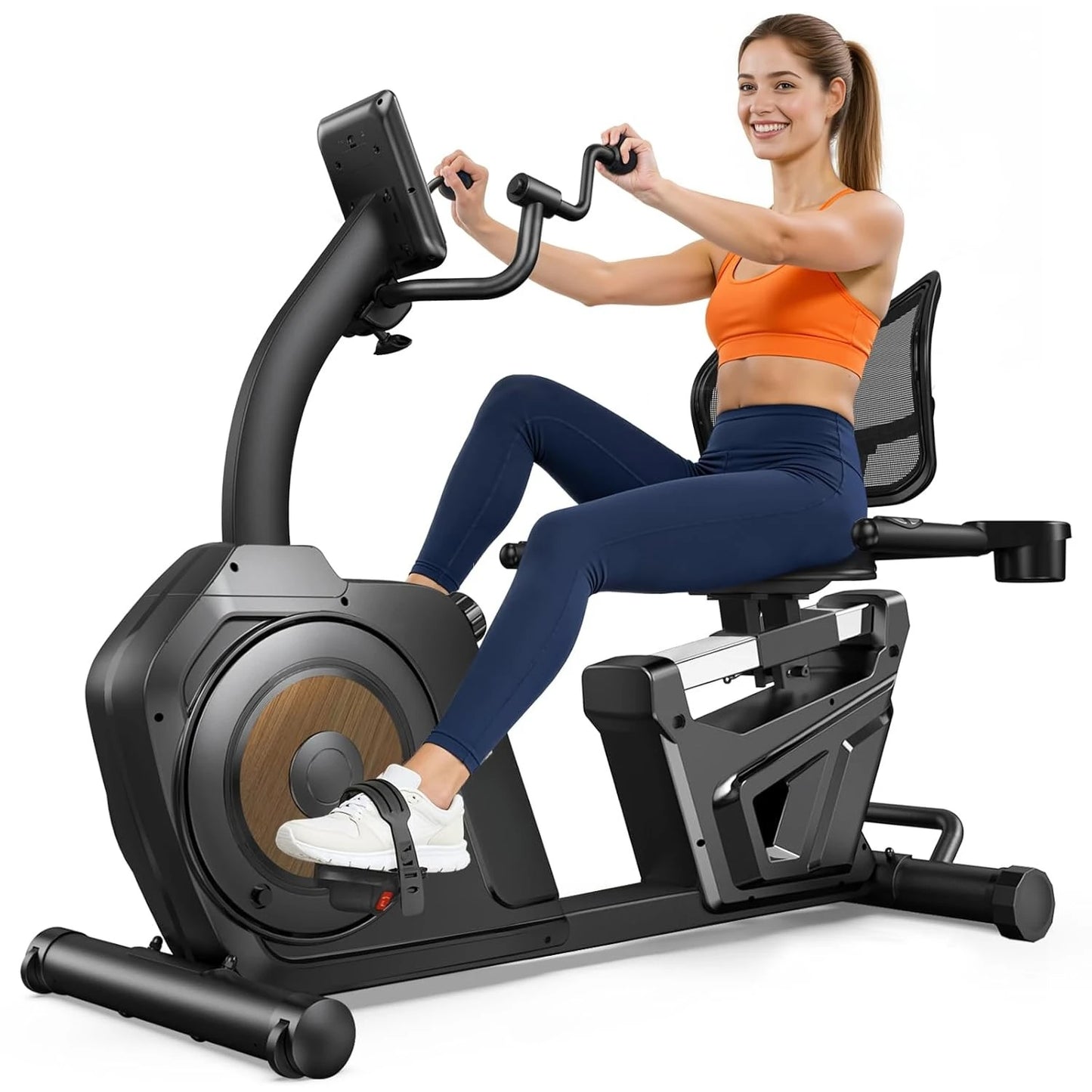 Recumbent Exercise Bike, Stationary Bikes for Home with Arm Exerciser, Magnetic Recumbent Bike with Ergonomic, Customized