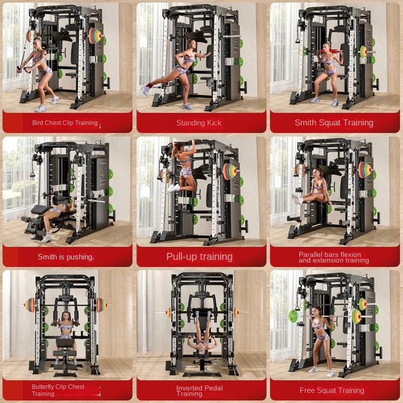 Professional Smith Comprehensive Training Device,Household Multi-Functional Integrated Combination Fit Equipment Gantry Frame