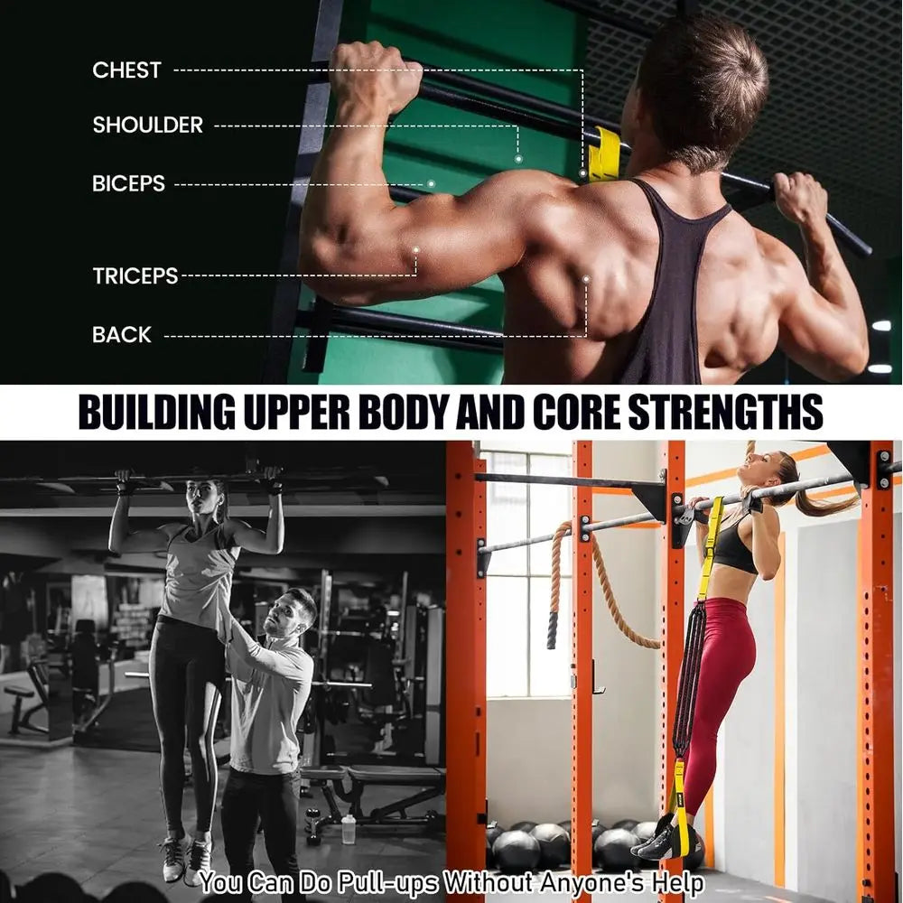 Pull Up Bands 260lbs, Heavy Resistance Bands for Pull Ups, Strength Training Workout Equipment, Height Adjustable
