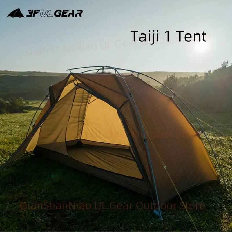 3F UL GEAR Taiji 1 Tent Outdoor Camping 1 Person Tent Ultralight 15D Nylon Tent Waterproof Hiking Mountaineering