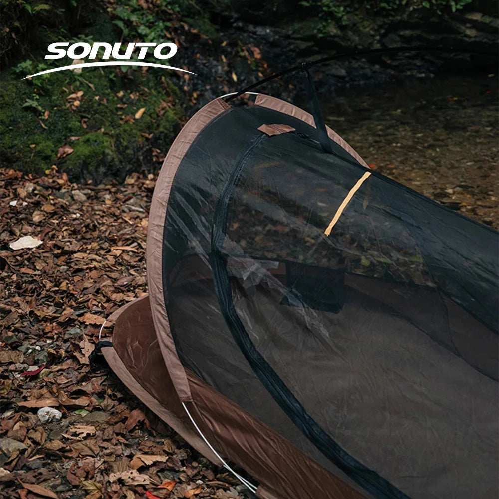Lightweight Camping Camp bed Tent 1-2 Person Waterproof Sunproof Quick Setup 210D Oxford Backpacking Tent for Hiking Outdoor