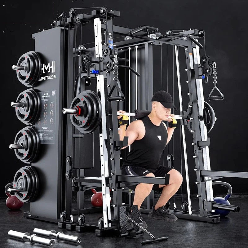 Tank Level Smith Machine Comprehensive Trainer, Squat Bench Press Stand, Multifunctional Fitness Equipment, Gantry Stand