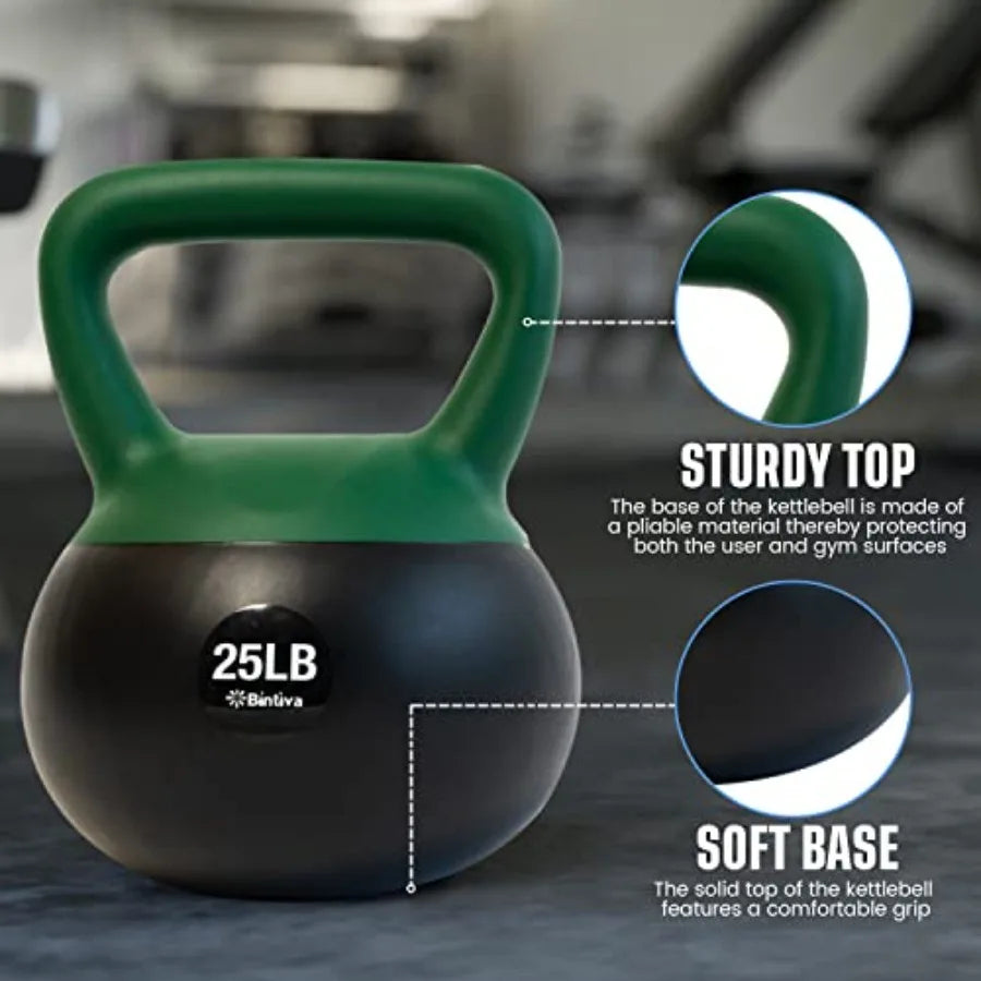 Soft Kettlebells - Sea and Iron Sand Filled Weights for Women and Men - Color Coded Kettle Bell Sets