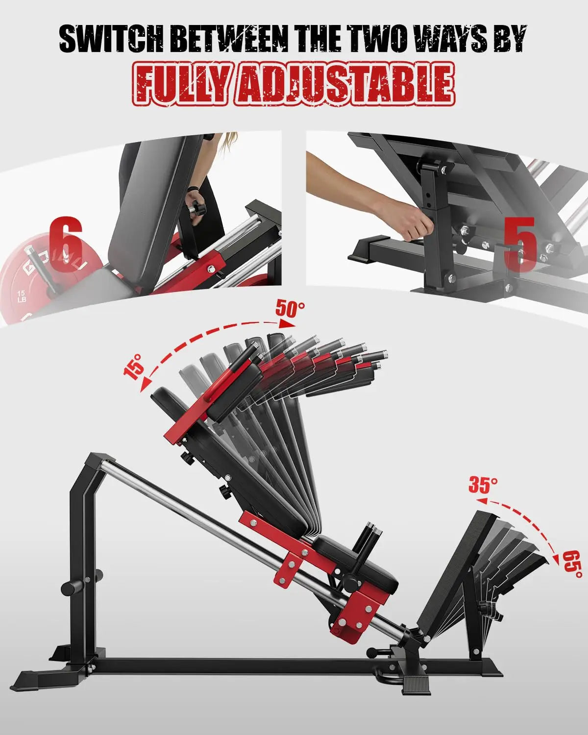 L5 Leg Press Hack Squat Machine, 30-Degree Leg Press Machine for Home Gym, Compact Hack Squat Machine with, Customized