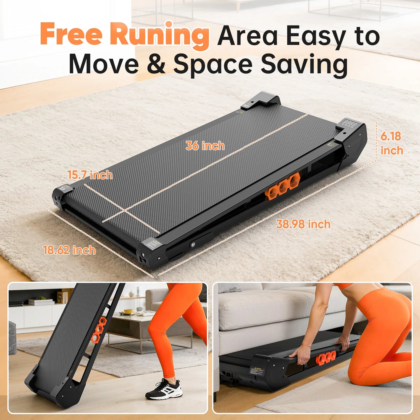 AKLUER Walking Pad with Incline,Low Noise Walking Vibration Treadmill with Remote Control,300lbs Capacity,2.5HP for Home&Office