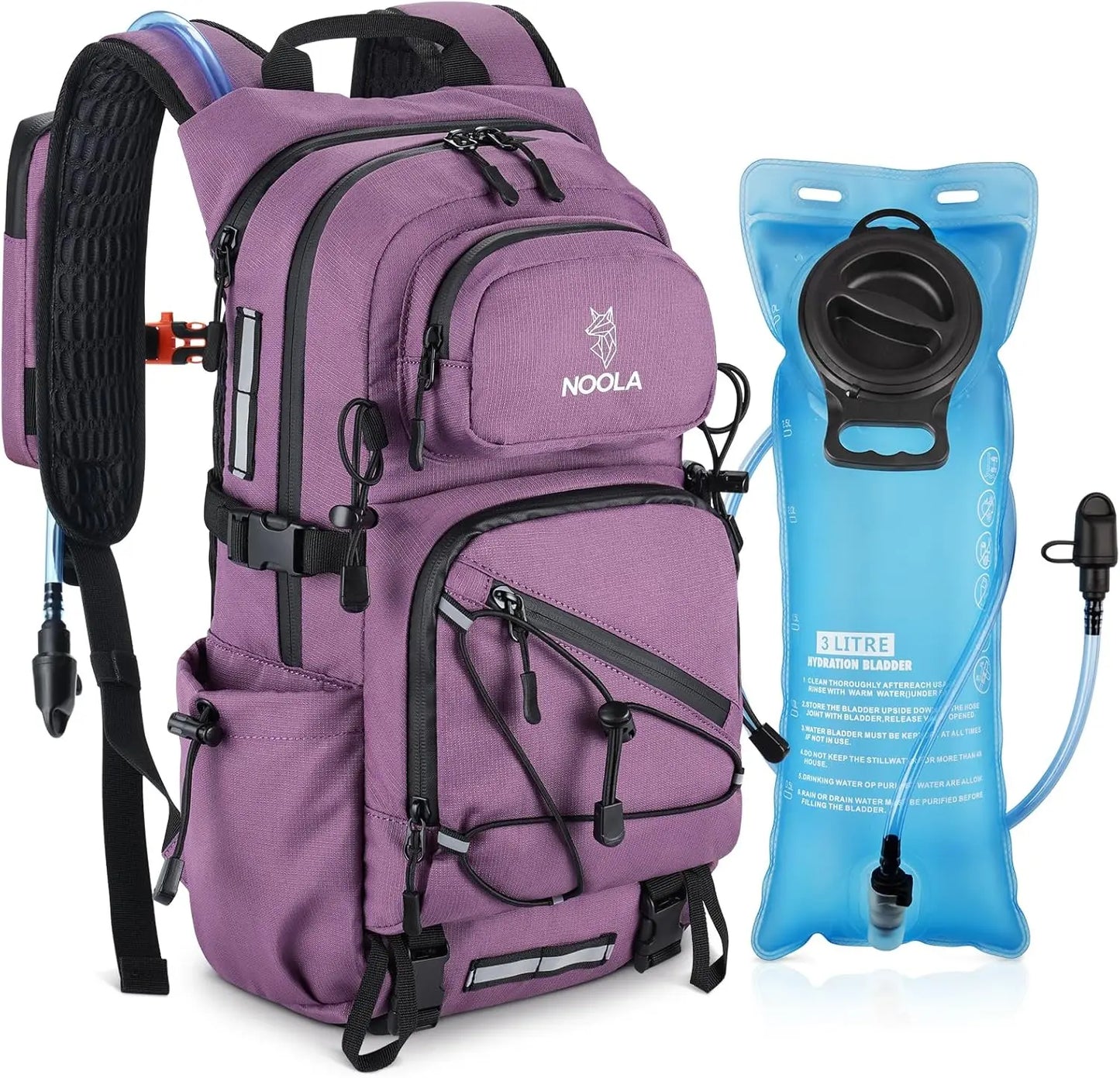 Hydration Backpack with 3L Water Bladder, 22L/25L Lightweight Pack for Hiking Cycling
